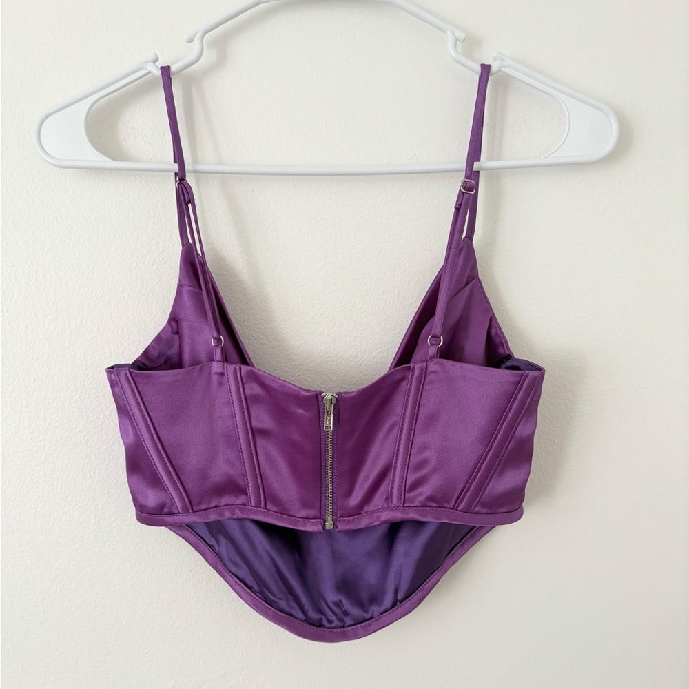Retrofete Celia Corset Cropped Tank Top in Orchid Purple Size Small - Picture 10 of 12